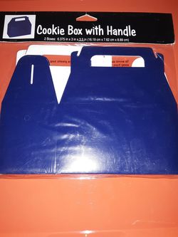 Blue Cookie box with handle