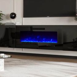 Wall Mounted Floating Fireplace 