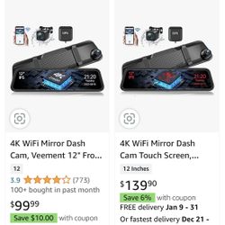 AK WiFi Mirror Dash Cam Touch Screen