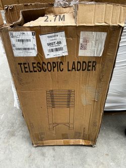 8.9FT Telescopic Ladder 2.7M Stainless Steel Retractable Compact Ladder Brand New