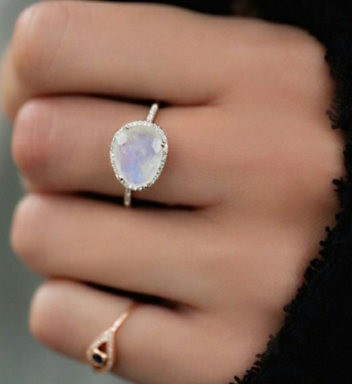 Moonstone Ring in Gold , Rose Gold and Silver