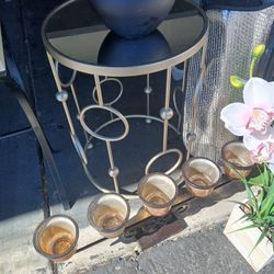 Cute Metal ,and Glass End Table