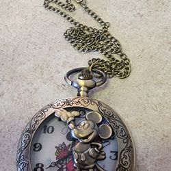 New Donald Duck Or Mickey Mouse Quartz Pocket Watch SHIPPING AVAILABLE