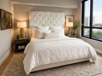 Restoration Hardware King Upholstered Bed – High-End Designer