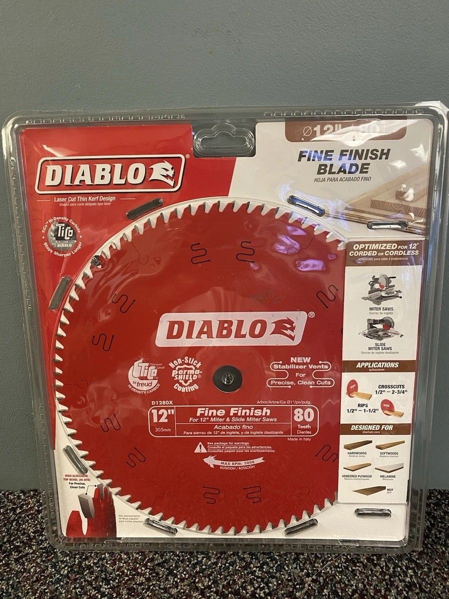 Diablo saw blades 12" 80t and 7 1/4