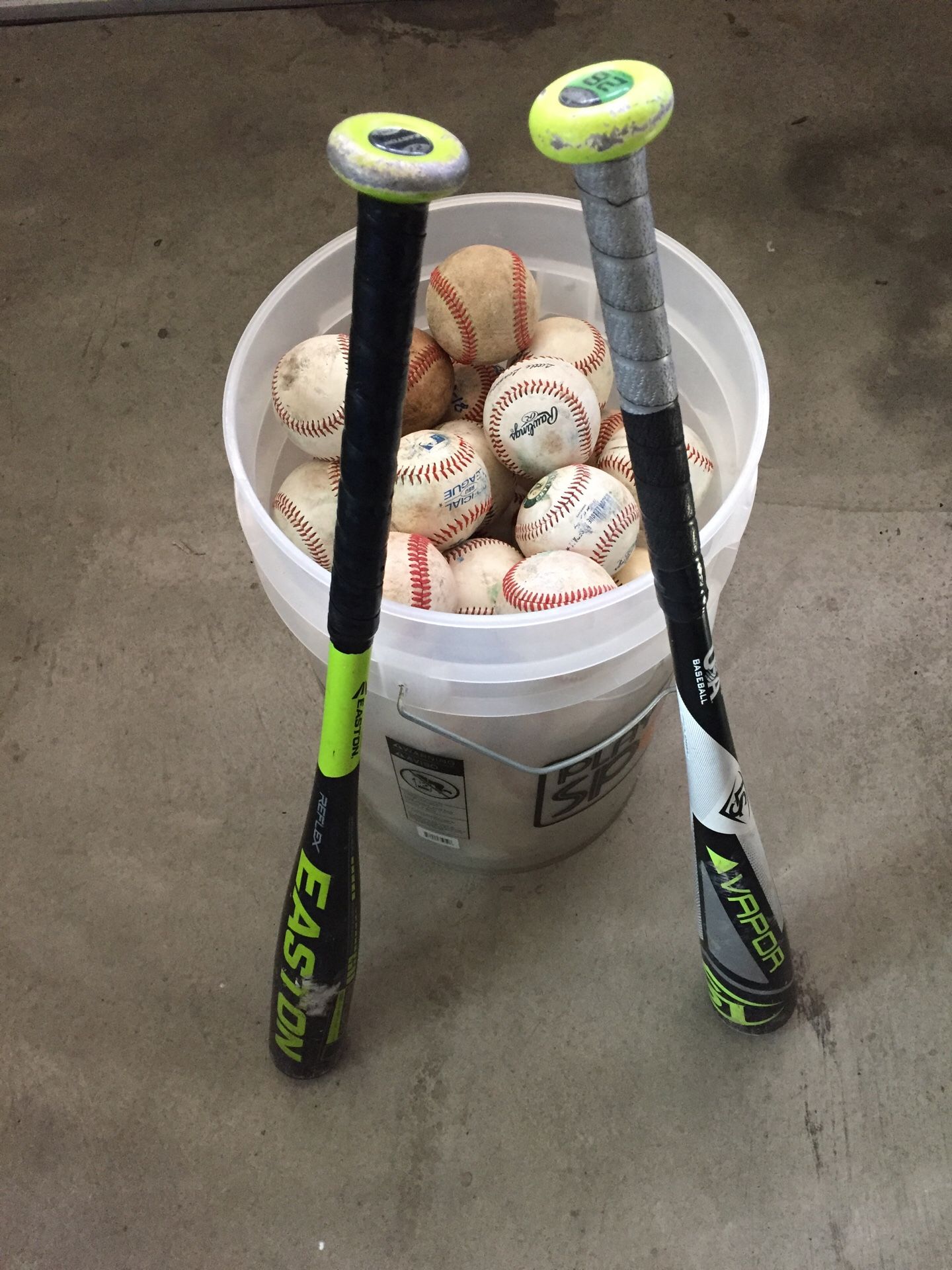 Baseball bats and balls
