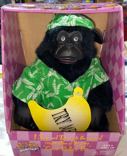 Vintage Gemmy Rocky the Rockin Gorilla 1997 Singing Animated Plush (READ DESC)