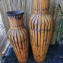 Vintage Bamboo Storage Bins 