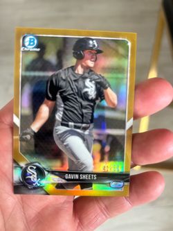 2018 Gavin Sheets rookie  Bowman Chrome Gold Refractor /50