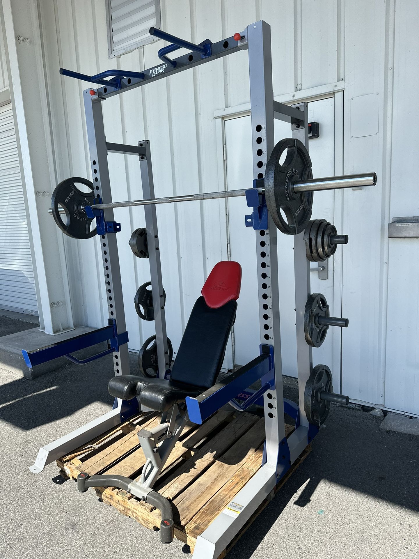 Squat Rack Olympic Weight Set and Adjustable Bench