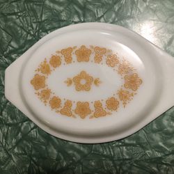 Butterfly Gold Vintage Pyrex Small Oval Casserole Lid 