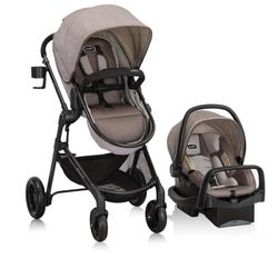Evenflo Pivot Modular Travel System with LiteMax Infant Car Seat  (Desert Tan)