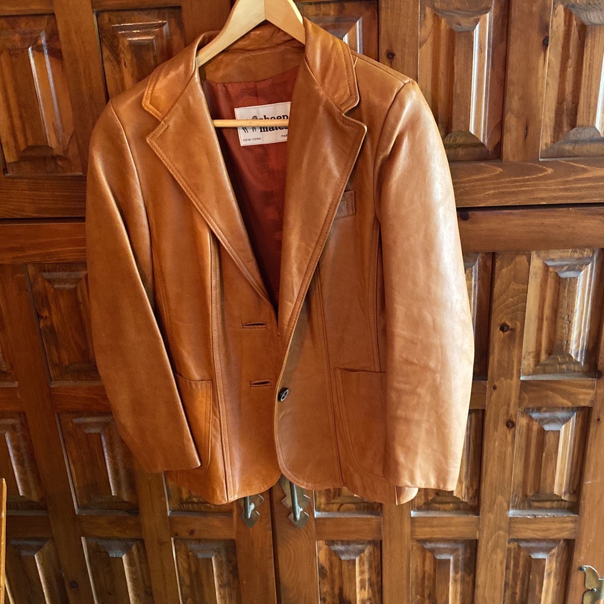 Leather Jacket Size 11-12 Color Brown