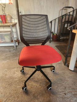 Red and black office chair