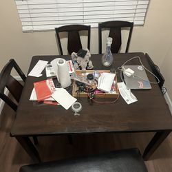 Kitchen Table Set And Organizer Rack 