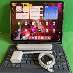 Apple IPad Pro 12.9” 3rd Generation (Face ID/Liquid Retina /2018 model) 64GB with keyboard Case, Stylus pen & Accessories