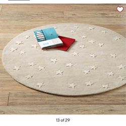 Starry Skies Round Rug in Natural Pottery Barn Kids Exclusive 5Ft Retail $299