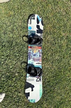 153cm k2 Raygun snowboard with bindings