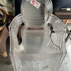 Lucite Arm Chairs Set Of 4