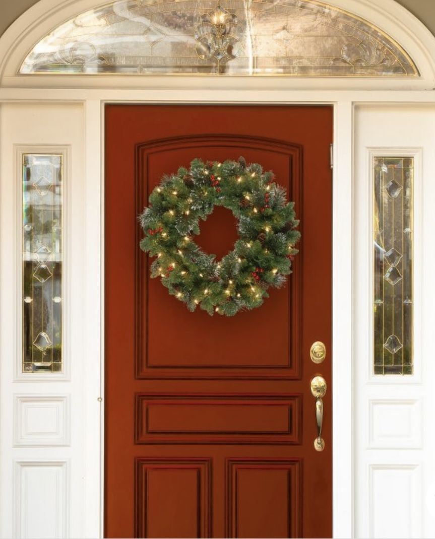 Celebrations 26 in. D LED Prelit Decorated Clear/Warm White Designer Pine Christmas Wreath