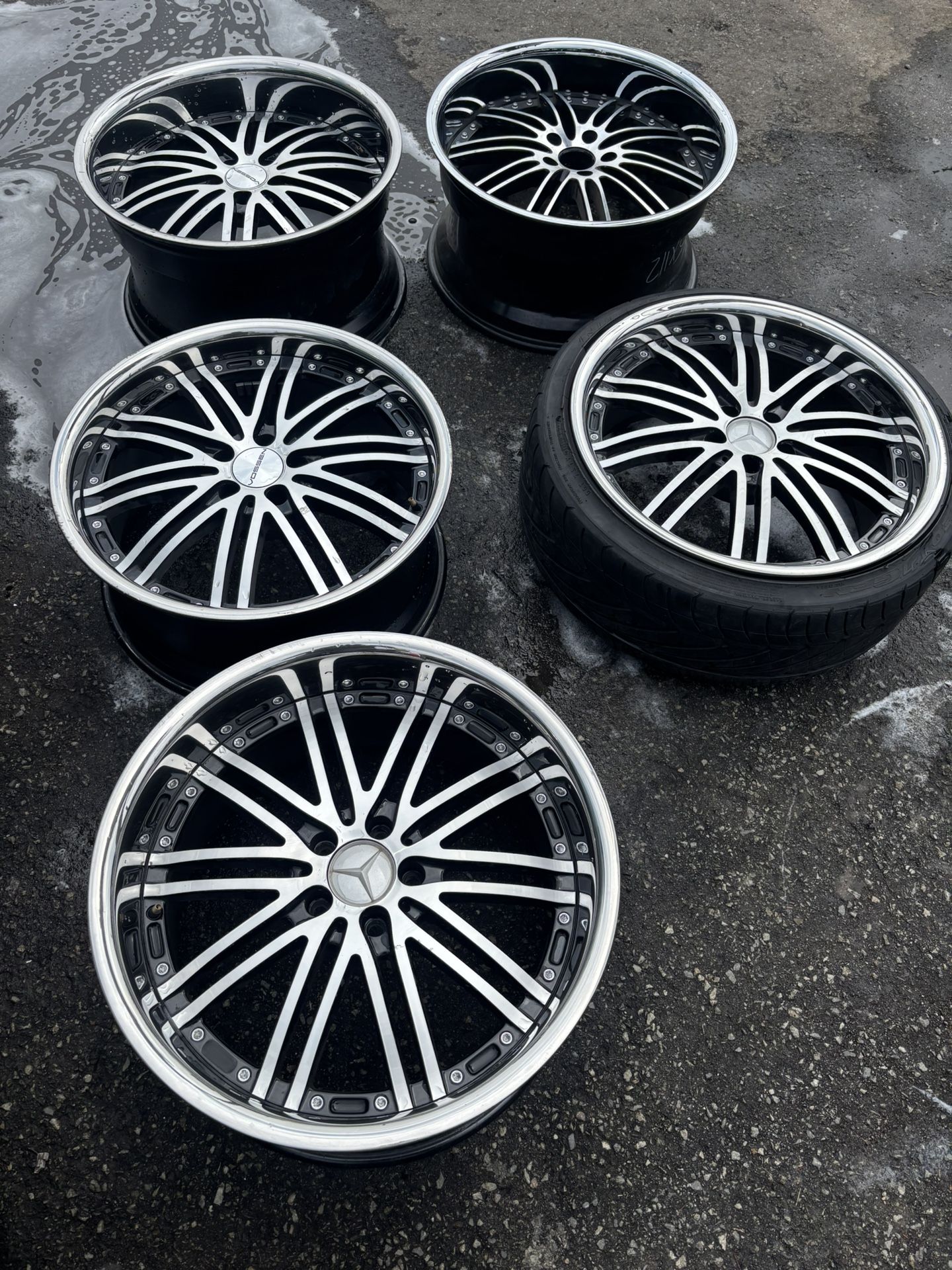 20 inch staggered vossen wheels mercedes 5x112
