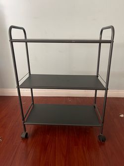 Metal 3 shelve cart with wheels