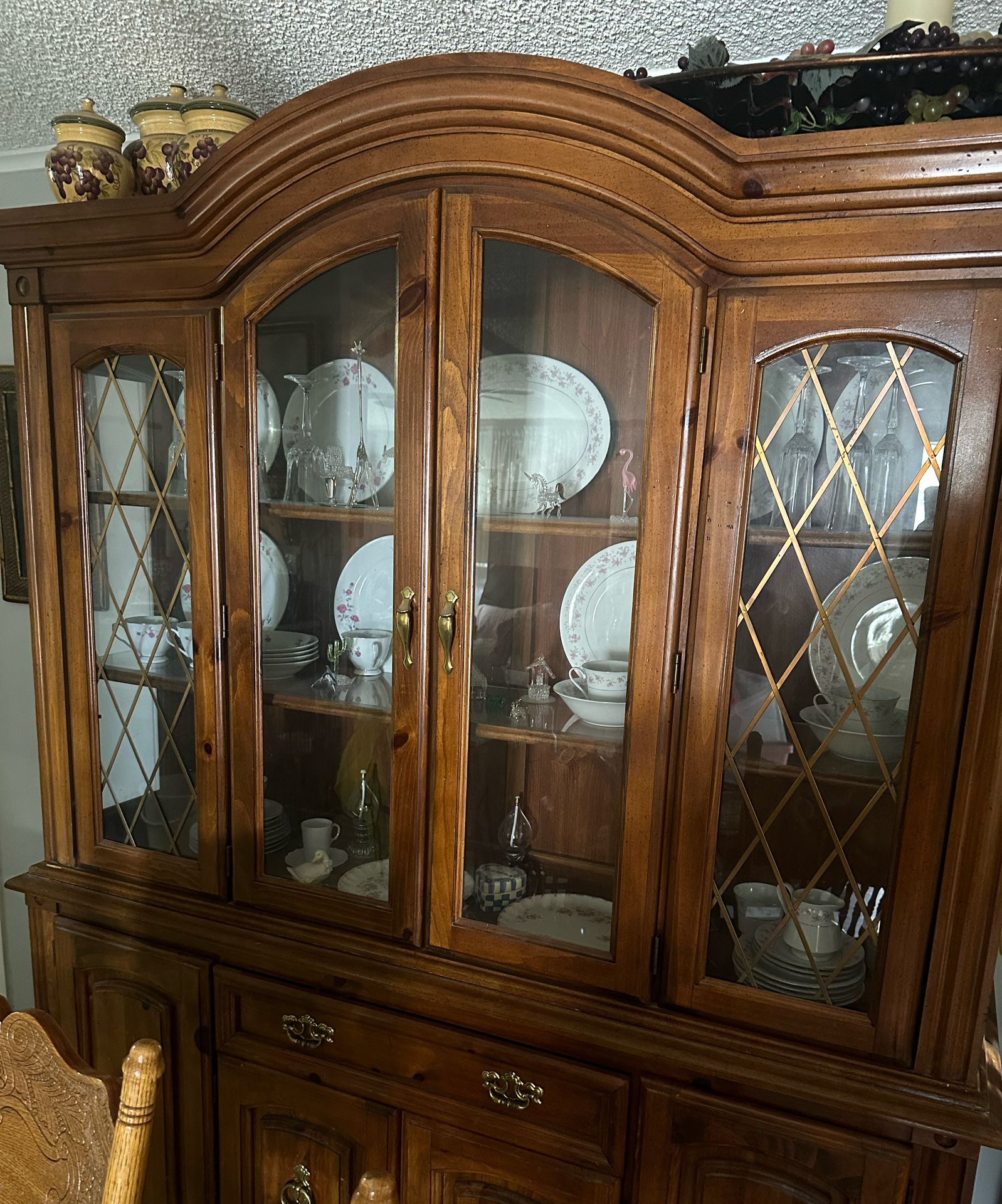 Solid Heavy Wood China Cabinet