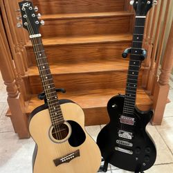 Custom Les Paul And Peavey Acoustic Guitar 