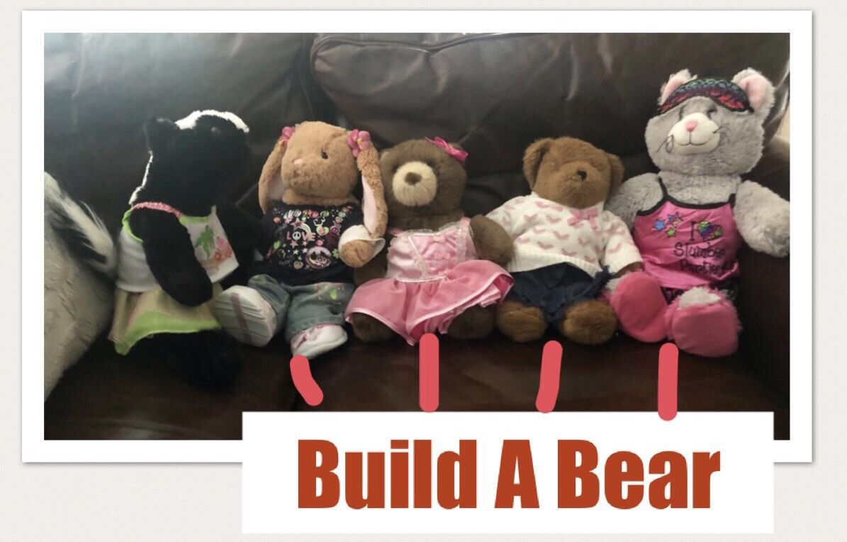 4 Build A Bear and 1 skunk