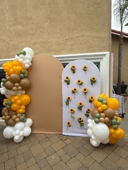 Sunflower Balloon Garland Arch Backdrop Set
