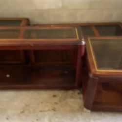 Four Piece Coffee Table Set All Solid Wood