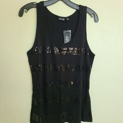 BLACK SEQUINCE TANK TOP BRAND NEW