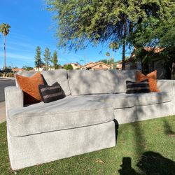 Free Delivery - Large Grey Deep Seating Sectional Couch