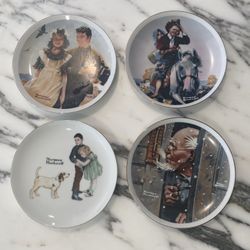 Norman Rockwell  Porcelain 6 inch Collector’s Plates (4)