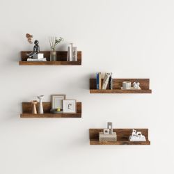 Homy Casa TABBY VINTAGE BROWN 4PCS "15.75 x 5.12 x 1.77 in" U-Shaped Shelf Set