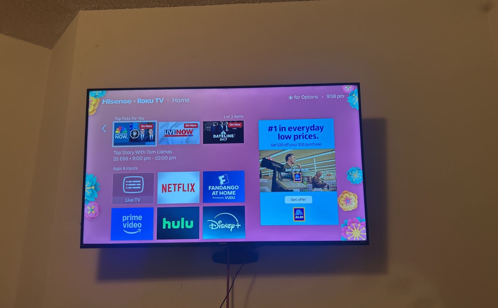 55 Inch Hisense Roku , With Remote