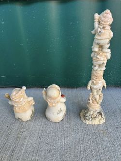 Three Vintage Kirkland Snowman Figures