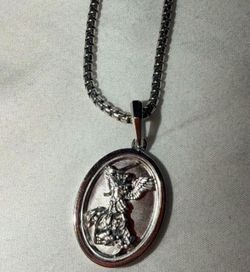Jaxxon St. Michael Pendant With Chain.