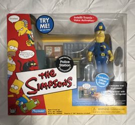 The Simpsons World of Springfield Police Station w/ Officer Eddie – NEW Sealed – Playmates