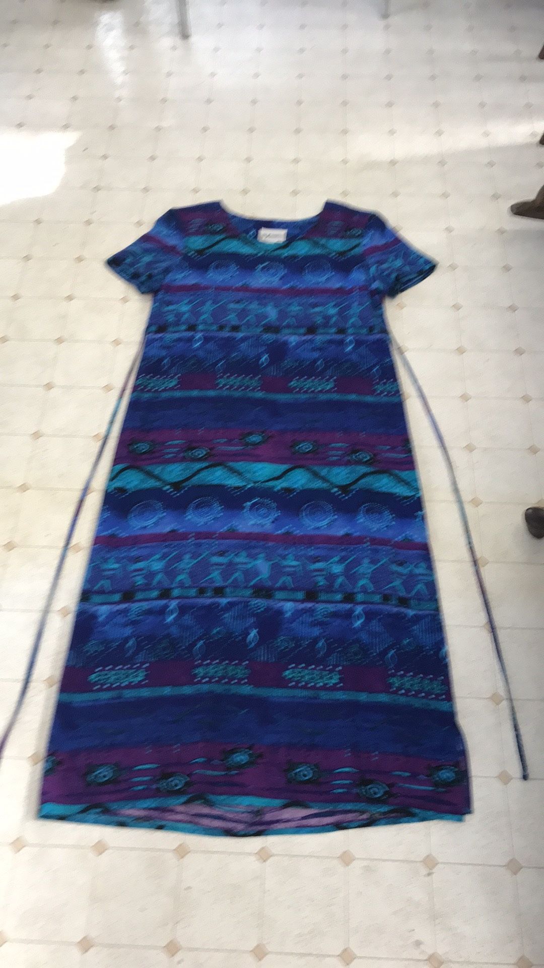 Blue/Green/Purple Maxi Sheath Dress