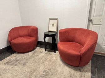 modern barrel/swivel accent chairs