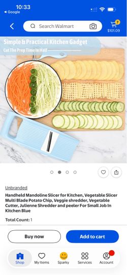 Handheld Mandoline Slicer Blue Multi-Blade