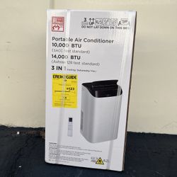 14000Btu Portable Air Conditioner Cools up to 700 Sq.Ft, 3-in-1 Quiet Portable AC Unit with Remote Control & Installation Kits for Large Room, 3 Speed