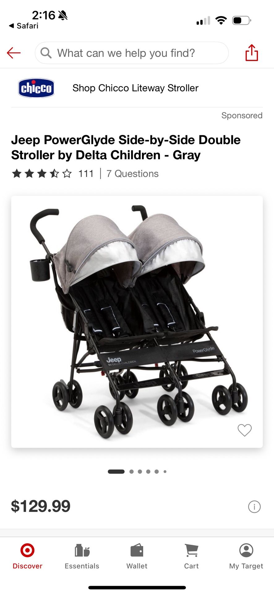 Jeep Double Umbrella Stroller