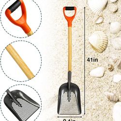 Shovel Sand Sifter Digger Sifting Scoop Shovel Beach Farm Chicken coop Goat stall Sand Poop Cleaning D-Grip