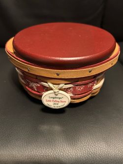 2010 longaberger tree trimming collection “little falling snow” basket w/lid
