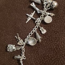James Avery Silver Bracelet  With 17 Charms