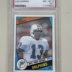 1984 Topps Dan Marino #123 PSA 8 (ST) Miami Dolphins