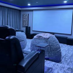 8K Smart Projector + Motorized Projection Screen