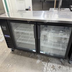 Polarman PLM-BC-2G 58 3/4" Back Bar Cooler with 2 Glass Swing Doors, 16.2 cu. ft.